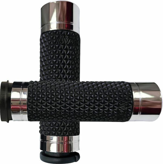 Avon Grips Γκριπ Τιμόνι 25,4mm K25 Diamond Knurled No Flange Throttle-by-wire Soft K25-ch-fly Ασημί Χρώμιο