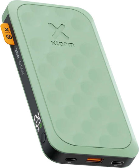 Xtorm Fuel Series Power Bank 10000mAh 20W με Θύρα USB-A και 2 Θύρες USB-C Sage Green