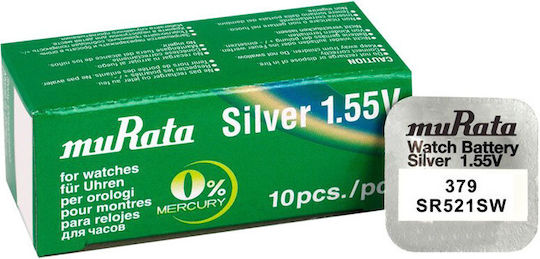 Murata Silver Oxide Watch Battery SR521SW 1.55V 1pcs