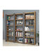 Bibliotecă Triplă De Perete Luxoasă Rafturi Elegante Albastre 184x24x170cm