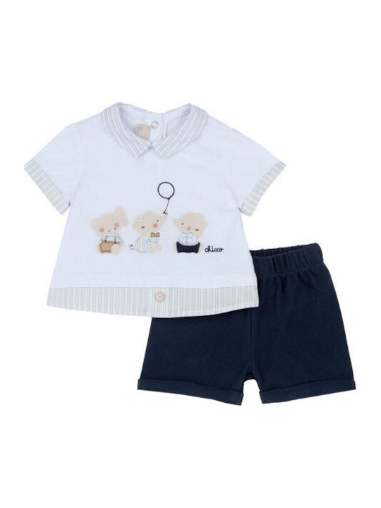 Kids' Set with Shorts Summer 2pcs White-Blue