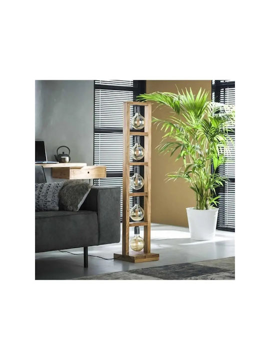 SteweHome Ξύλινο Stehlampe Δαπέδου 5 Θέσεις 28x130cm