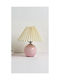Moderner Tischlampen Crem Regenschirm Rosa Basis 29cm