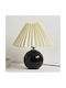 Moderne Tischlampe Creme Regenschirm Schwarze Basis 29cm