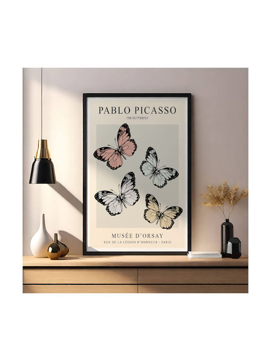Poster Pablo Picasso Butterfly Art249 21cm X 30cm White Frame Pvc