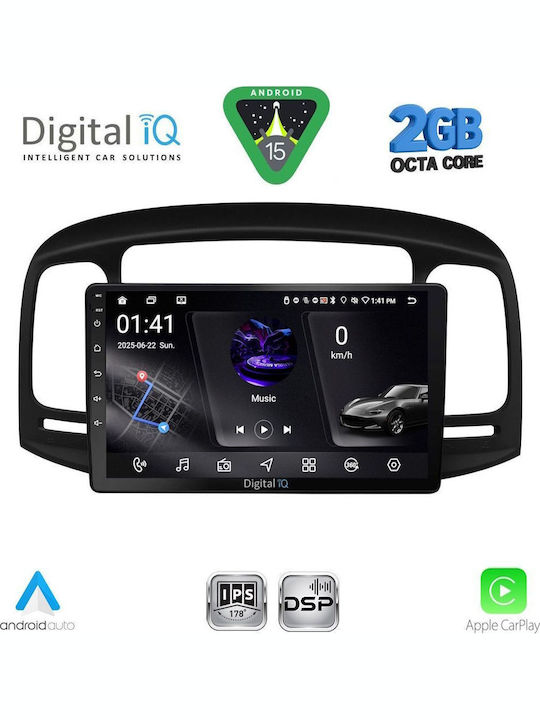 Digital IQ Car Audio System for Hyundai Accent 2005-2012 (Bluetooth/USB/WiFi/GPS/Apple-Carplay/Android-Auto) with Touch Screen 9"