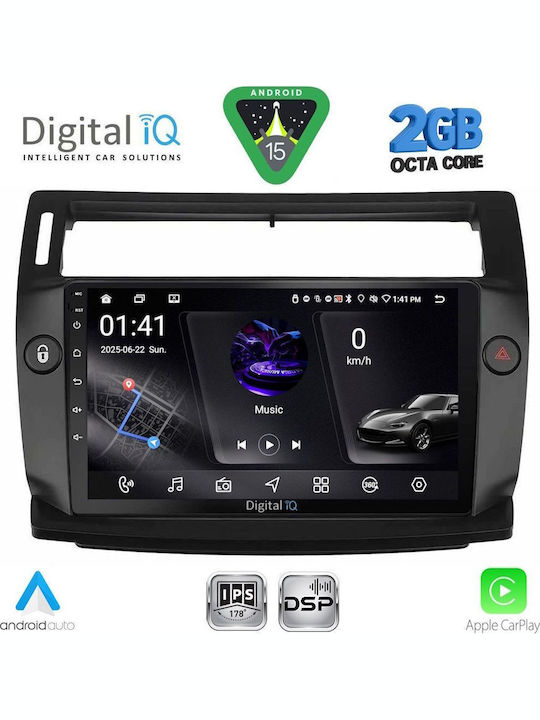 Digital IQ Car Audio System for Citroen C4 2004-2011 (Bluetooth/USB/WiFi/GPS/Apple-Carplay/Android-Auto) with Touch Screen 9"
