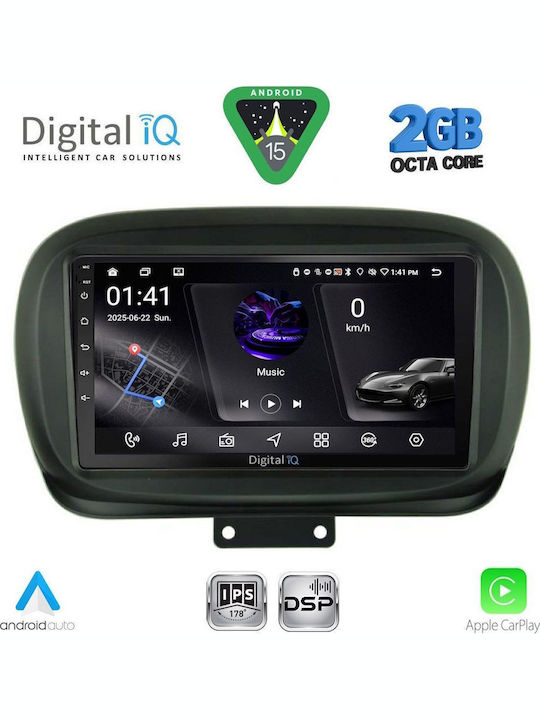 Digital IQ Car Audio System for Fiat 500X 2014 (Bluetooth/USB/WiFi/GPS/Apple-Carplay/Android-Auto) with Touch Screen 9"