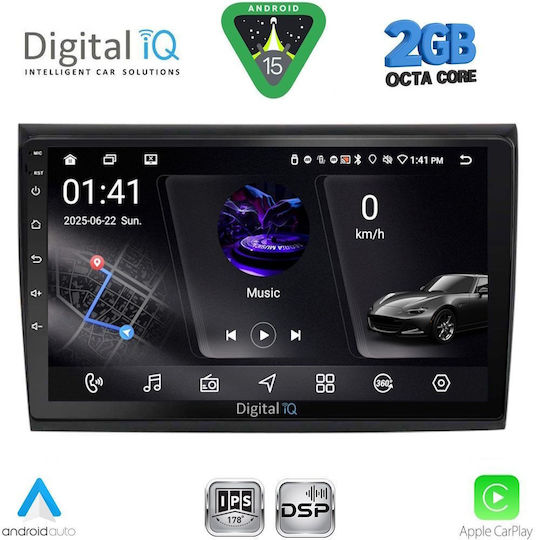 Digital IQ Car Audio System for Fiat Bravo 2007-2019 (Bluetooth/USB/WiFi/GPS/Apple-Carplay/Android-Auto) with Touch Screen 9"