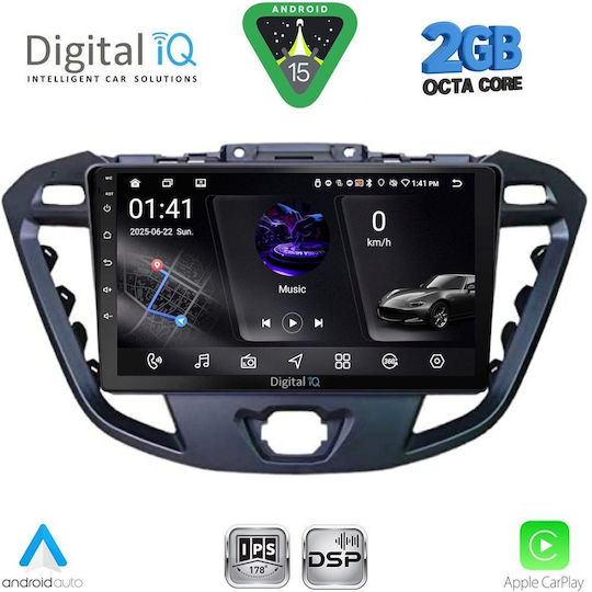 Digital IQ Ηχοσύστημα Αυτοκινήτου για Ford Transit Custom / Tourneo Custom 2013-2019 (Bluetooth/USB/WiFi/GPS/Apple-Carplay/Android-Auto) με Οθόνη Αφής 9"