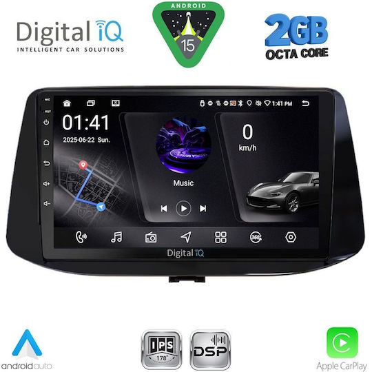 Digital IQ Car Audio System for Hyundai i30 2018 (Bluetooth/USB/WiFi/GPS/Apple-Carplay/Android-Auto) with Touch Screen 9"