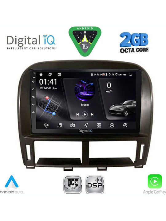 Digital IQ Car Audio System for Jaguar XF Lexus LS 2000-2006 (Bluetooth/USB/WiFi/GPS/Apple-Carplay/Android-Auto) with Touch Screen 9"