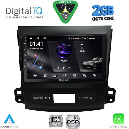 Digital IQ Car Audio System for Peugeot 4007 Mitsubishi Outlander Citroen C-Crosser 2006-2012 (Bluetooth/USB/WiFi/GPS/Apple-Carplay/Android-Auto) with Touch Screen 9"