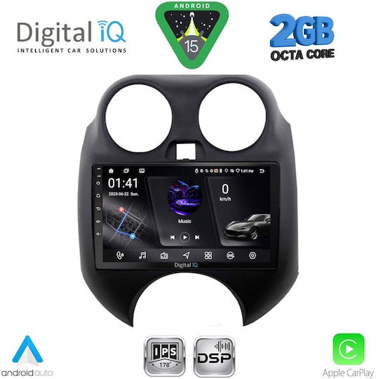Digital IQ Ηχοσύστημα Αυτοκινήτου για Nissan Micra 2010-2014 (Bluetooth/USB/WiFi/GPS/Apple-Carplay/Android-Auto) με Οθόνη Αφής 9"
