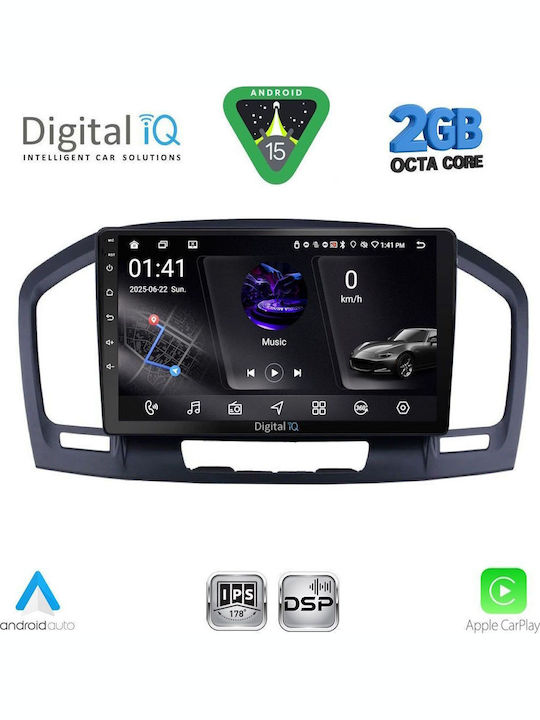 Digital IQ Car Audio System for Opel Insignia 2008-2013 (Bluetooth/USB/WiFi/GPS/Apple-Carplay/Android-Auto) with Touch Screen 9"
