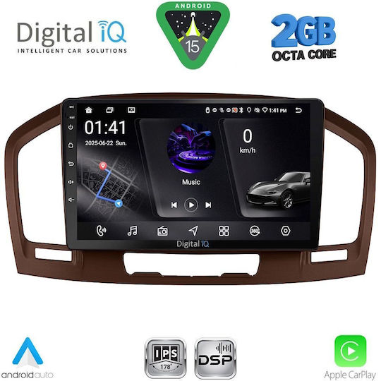 Digital IQ Car Audio System for Opel Insignia 2008-2013 (Bluetooth/USB/WiFi/GPS/Apple-Carplay/Android-Auto) with Touch Screen 9"