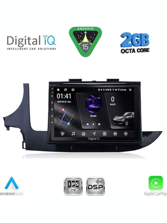 Digital IQ Car Audio System for Opel Mokka 2016-2021 (Bluetooth/USB/WiFi/GPS/Apple-Carplay/Android-Auto) with Touch Screen 9"