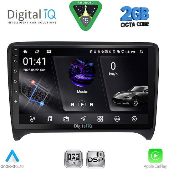 Digital IQ Ηχοσύστημα Αυτοκινήτου για Audi TT 2007-2015 (Bluetooth/USB/WiFi/GPS/Apple-Carplay/Android-Auto) με Οθόνη Αφής 9"