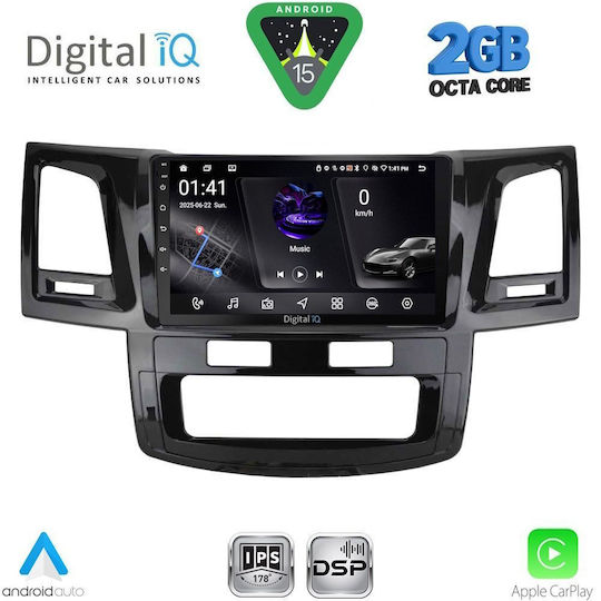 Digital IQ Car Audio System for Toyota Hilux 2005-2016 (Bluetooth/USB/WiFi/GPS/Apple-Carplay/Android-Auto) with Touch Screen 9"