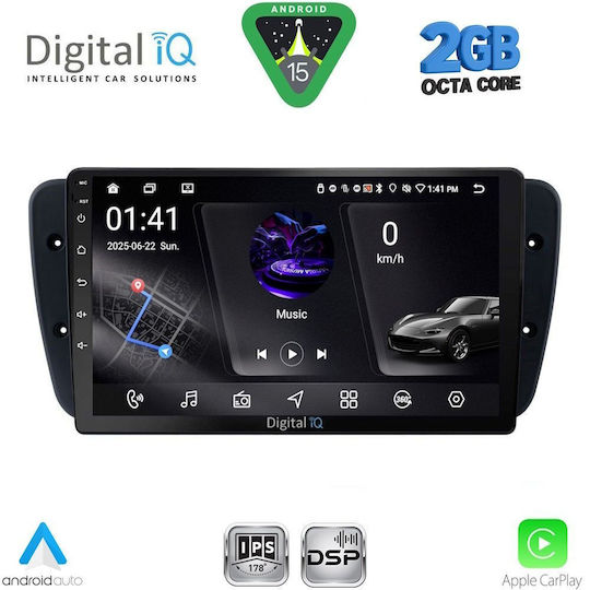 Digital IQ Car Audio System for Seat Ibiza 2008-2015 (Bluetooth/USB/WiFi/GPS/Apple-Carplay/Android-Auto) with Touch Screen 9"