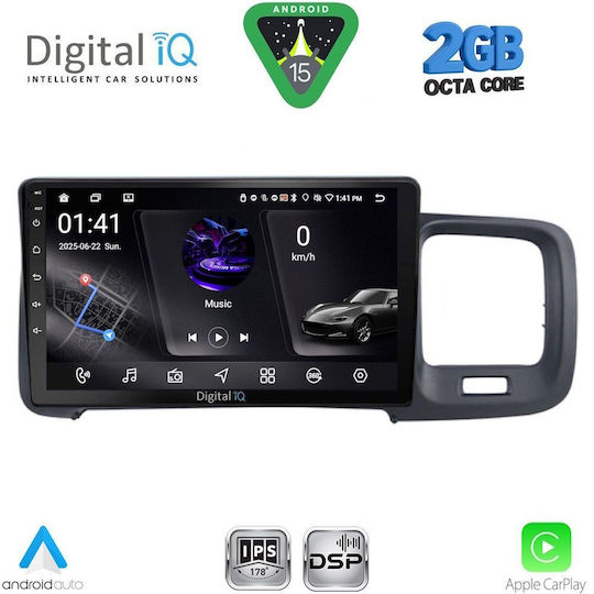 Digital IQ Ηχοσύστημα Αυτοκινήτου για Volvo S60 2010-2018 (Bluetooth/USB/WiFi/GPS/Apple-Carplay/Android-Auto) με Οθόνη Αφής 9"