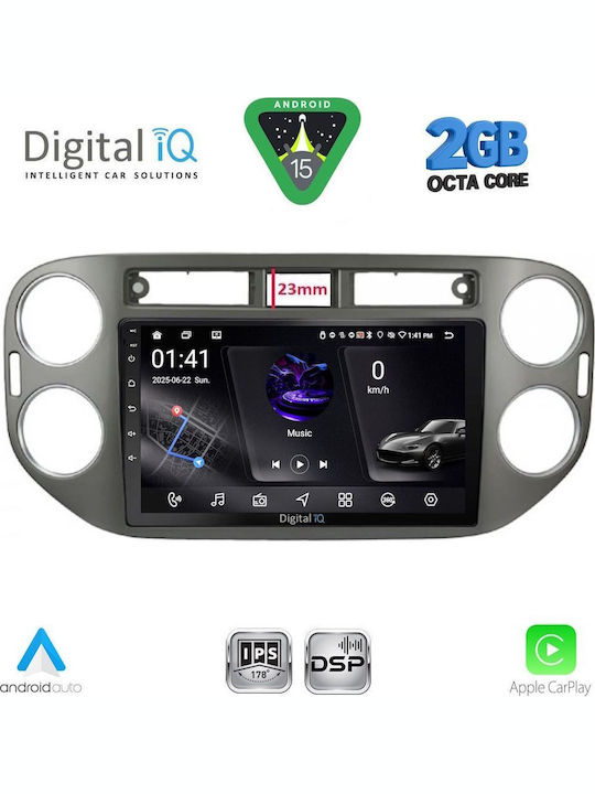 Digital IQ Car Audio System for Volkswagen Tiguan 2011-2016 (Bluetooth/USB/AUX/WiFi/GPS/Apple-Carplay/Android-Auto) with Touch Screen 9"
