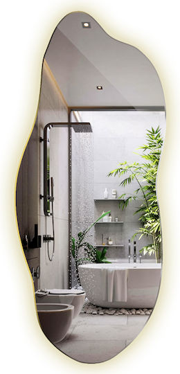 Tulup Asymmetric Wall Mirror with LED Lighting 100x45cm