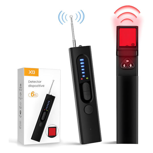Detector Profesional 5-în-1 Anti-spion Scanner RF 1MHz-8GHz Camere De Supraveghere Microfoane Tracker GPS Laser Infraroșu 6m 6 Niveluri De Sensibilitate Portabil Reîncărcabil Protecție Date Acasă Hotel