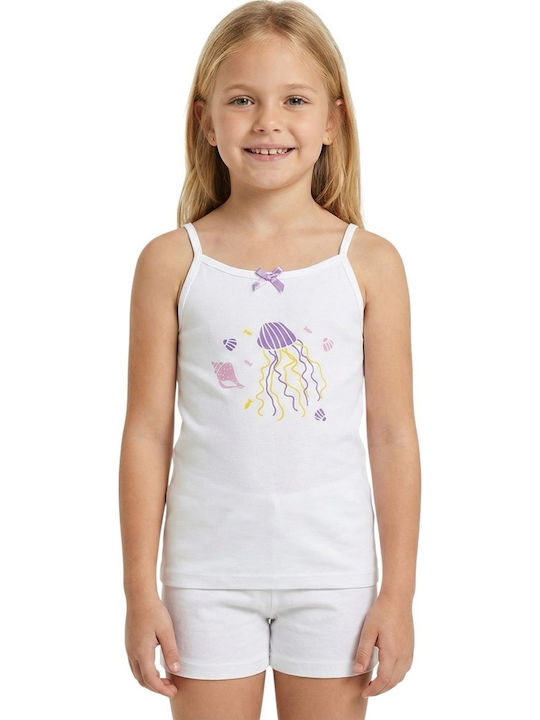 Defne Baby Jelly Fish Kids' Undershirt Tank Top White