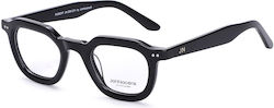 Johnocera Robert Jn269 C01 Unisex Ацетатни Рамки За Очилa Кръгли Черни