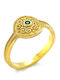 Drandakis Ring with Zircon made of Silver Gold Plated