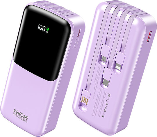 WK WP-66 Power Bank 20000mAh 22.5W Power Delivery Μωβ