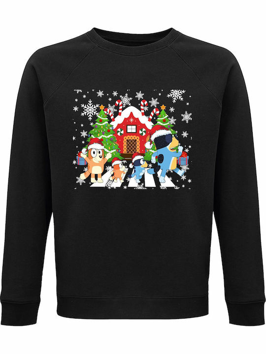 Kinder-Sweatshirt Black Bluey Family Walking Christmas
