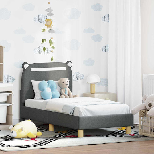 Kids Bed Single Gray for Mattress 70x140cm