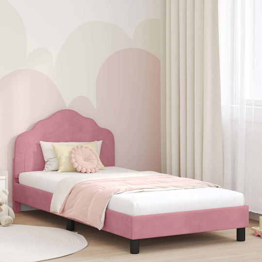 Kids Bed Single Pink for Mattress 90x190cm