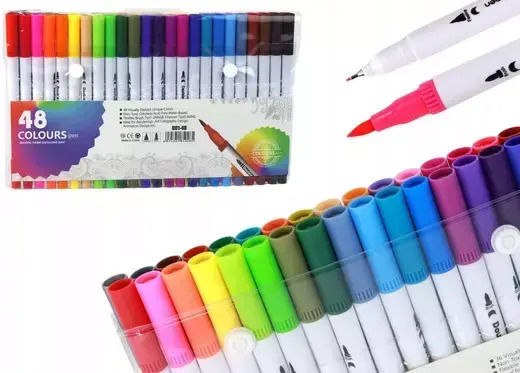 Lean Toys Zeichenmarker 30mm Doppelseitig Set 48Stück