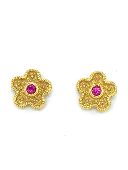 Drandakis Earrings made of Silver Gold Plated with Stones