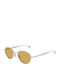 Bottega Veneta Unisex Sonnenbrille mit Silber Metall Gestell und Gelb Spiegel Linse BV1396S 001