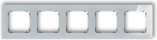 Icon Universal Square Switch Frame Glass Effect Frame Gray Bottom Black 15-12-irsk-5