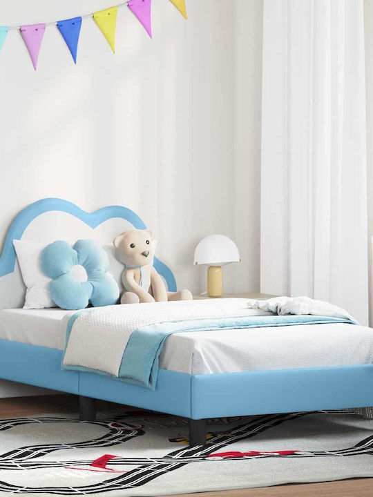 Kinderbett Einzeln Blau für Matratze 80x160cm