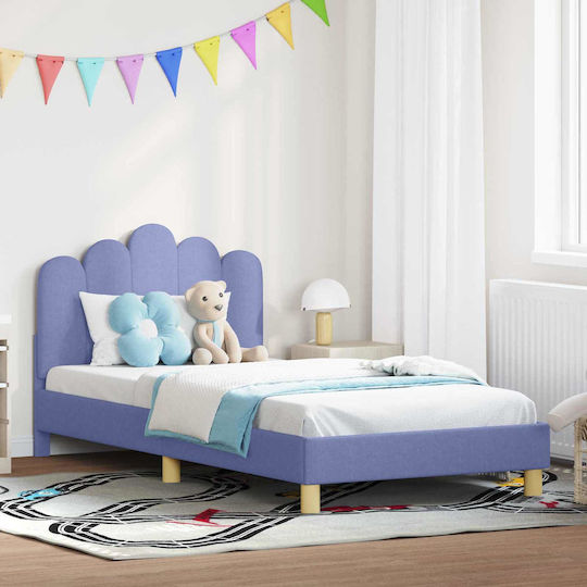 Kids Bed Single Blue for Mattress 90x190cm