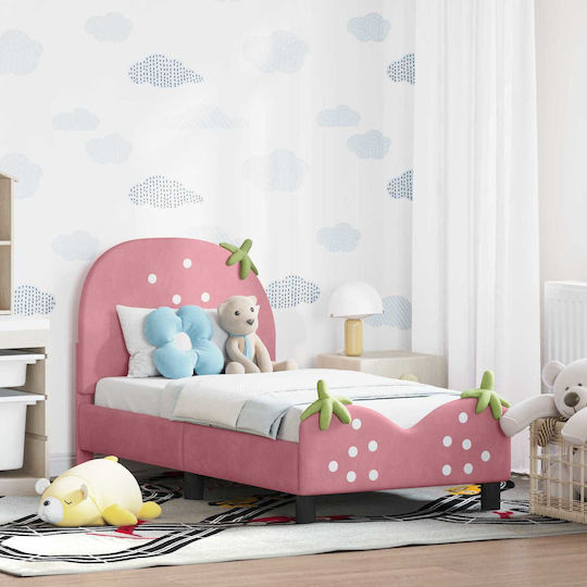 Kinderbett Einzeln Rosa für Matratze 70x140cm
