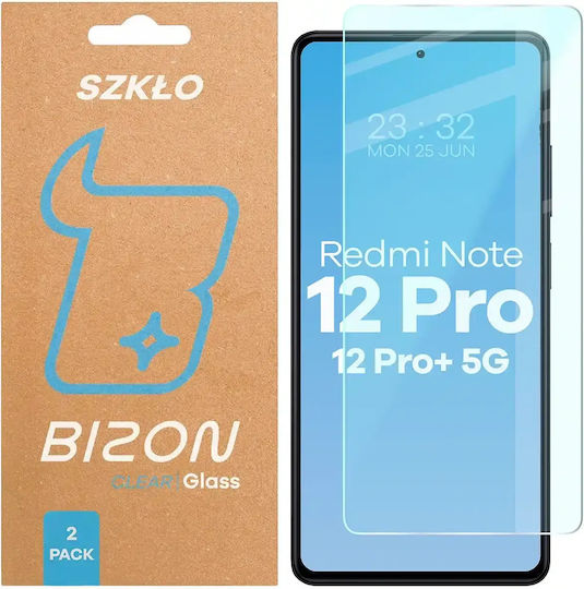 Bizon 0.33mm Tempered Glass 2τμχ Μαύρο (Redmi Note 12 ProRealme 12 Pro / 12 Pro+)