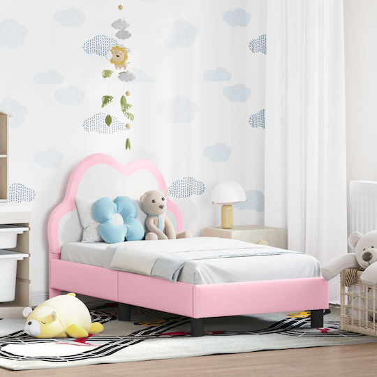 Kids Bed Single Pink for Mattress 70x140cm