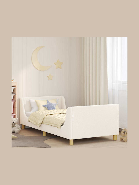 Kids Bed Single Beige for Mattress 90x200cm