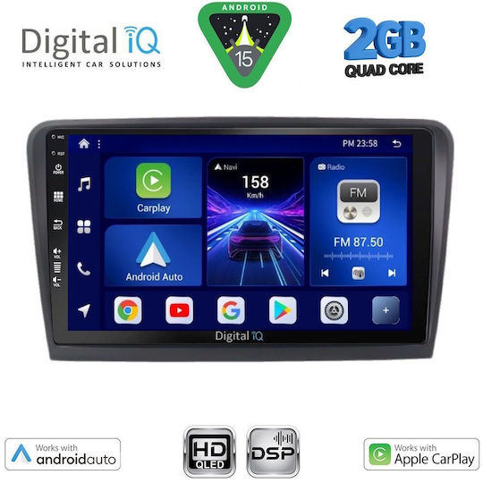 Digital IQ Car Audio System for Skoda Superb 2008-2015 (Bluetooth/USB/AUX/WiFi/GPS/Apple-Carplay/Android-Auto) with Touch Screen 10"