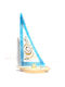 G2026/321 Handmade Decorative Ship Metallic Base Handmade Blown Glass Grekas Home