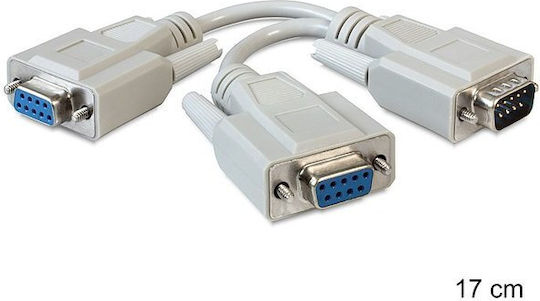 Serienkabel Delock D-sub9 > 2x D-sub9 M F Bu 0,17m