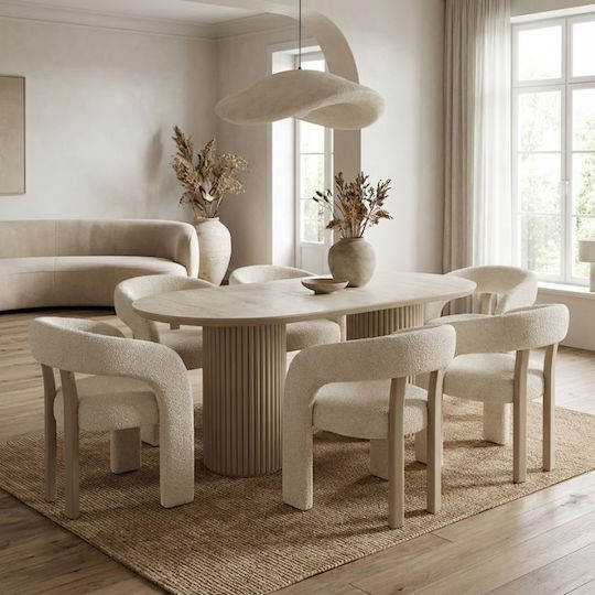 Hazar Masă de Sufragerie Travertin - Sandstone 180x90x77cm GP038-0031,1