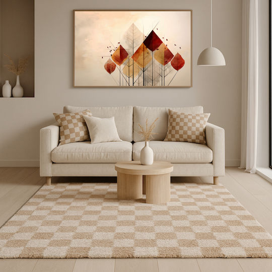 Χαλί Ορθογώνιο Shaggy Cream-beige 160x210cm
